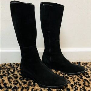 Antonio Bossi Black Suede Leather Boots Sz 7 1/2